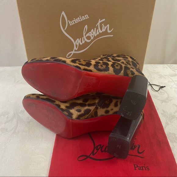 🆕 Christian Louboutin " Castarika" Collection Leopard print Boots - Picture 7 of 11
